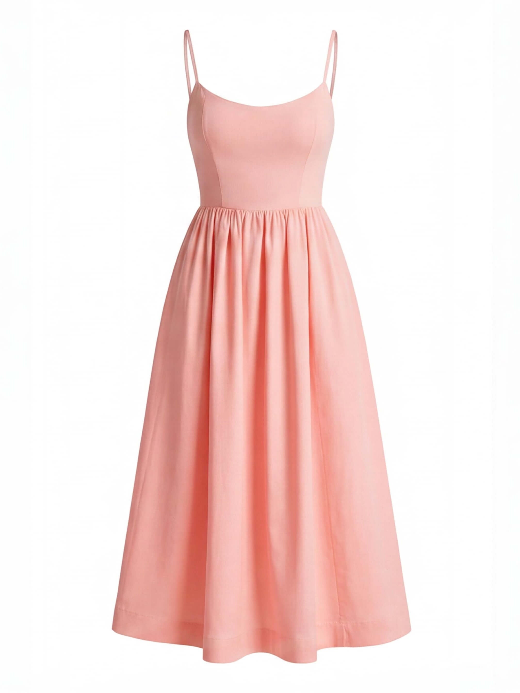 Damen Midi Kleid mit Dünnen Trägern – Fließende Eleganz für Jeden Tag