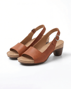 Damen Sandalen mit Blockabsatz – Minimalistisches Slingback-Design