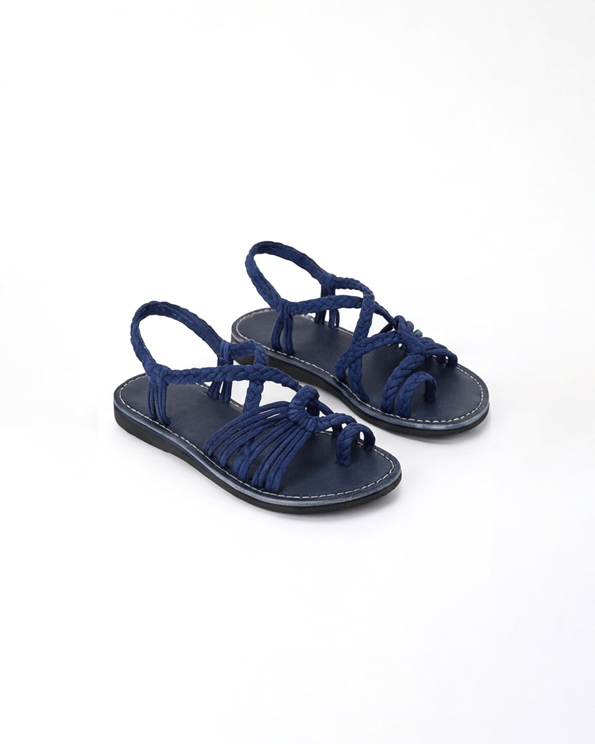 Damen Flache Sandalen – Geflochtene Riemen mit Schnürung