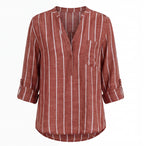 Damen Sommerbluse mit Streifen – Leichter & Müheloser Stil