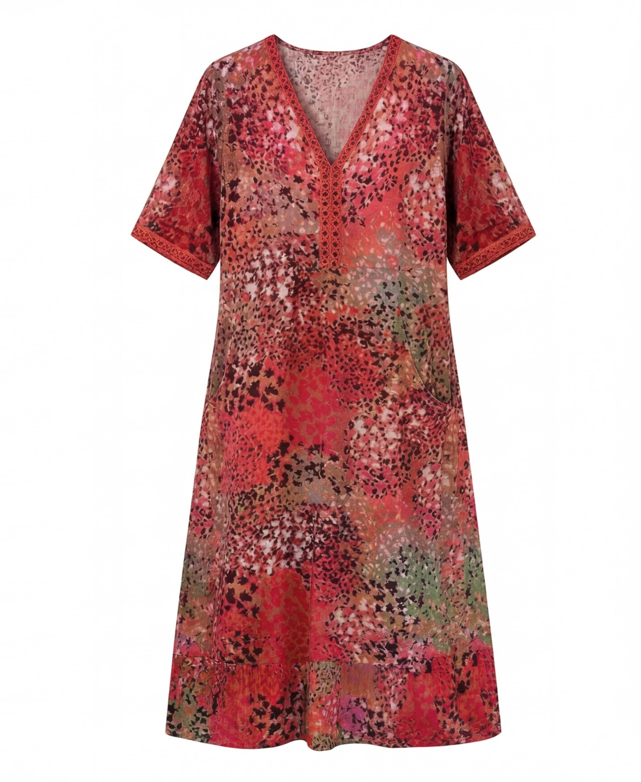 Damen-Midikleid mit Lebendigem Print – Elegant & Feminin