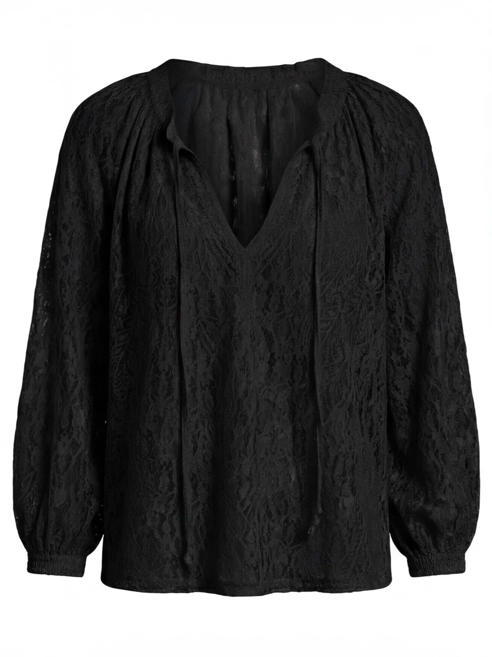 Boho Spitzenbluse für Damen mit offenem Ausschnitt