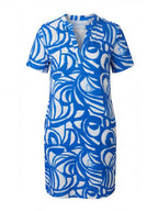 Damen-Hemdkleid mit abstraktem Print und Taschen