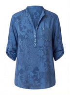 Damen Bluse mit Print und Umlegekragen