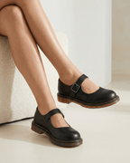 Damen Mary-Jane-Ballerinas mit Schnallenriemen