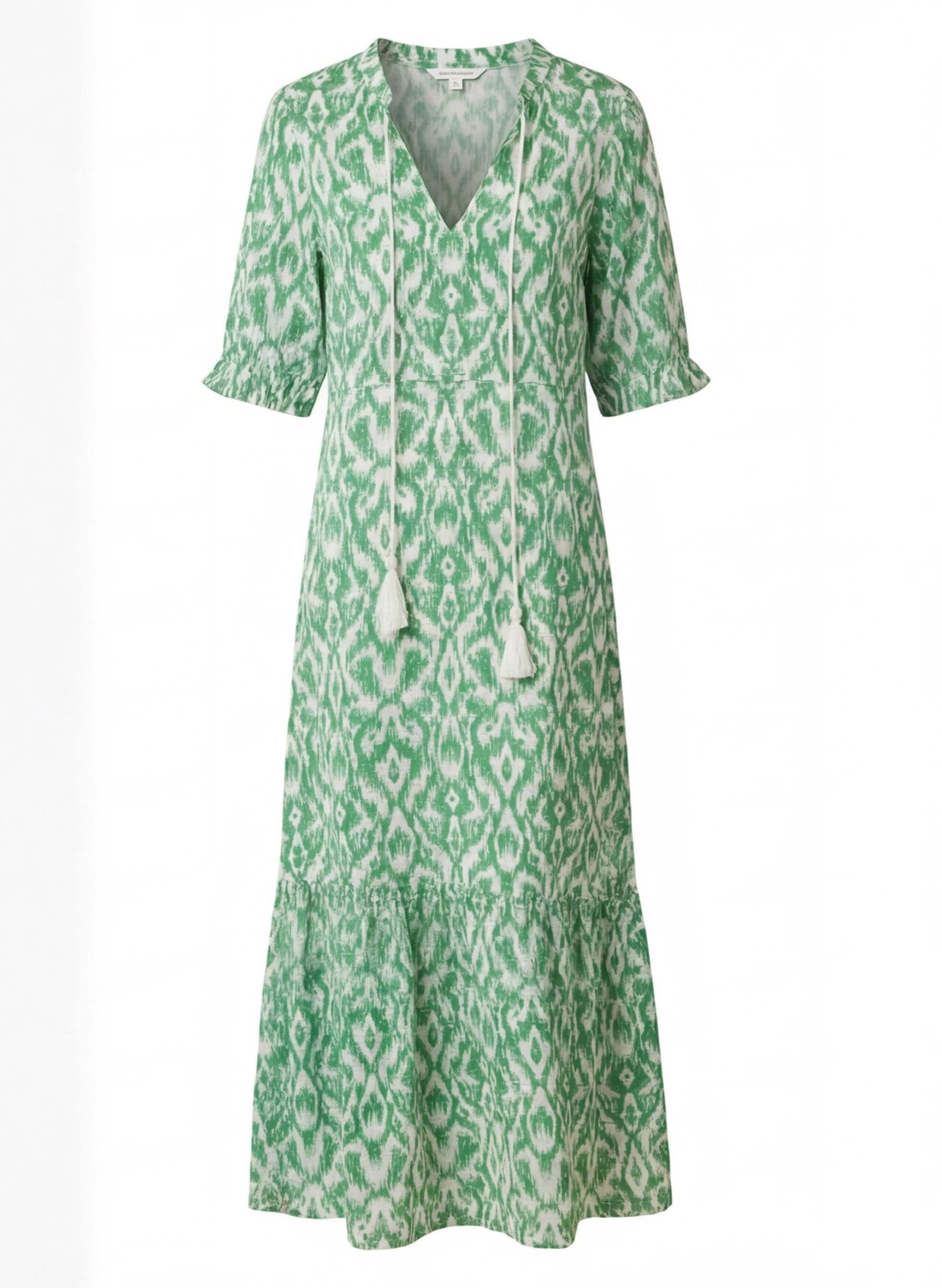 Damen Boho Maxikleid – Mit Quasten-Detail & Fließender Silhouette