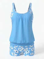 Damen-Tankini-Set mit Blumenmuster und Boyshort