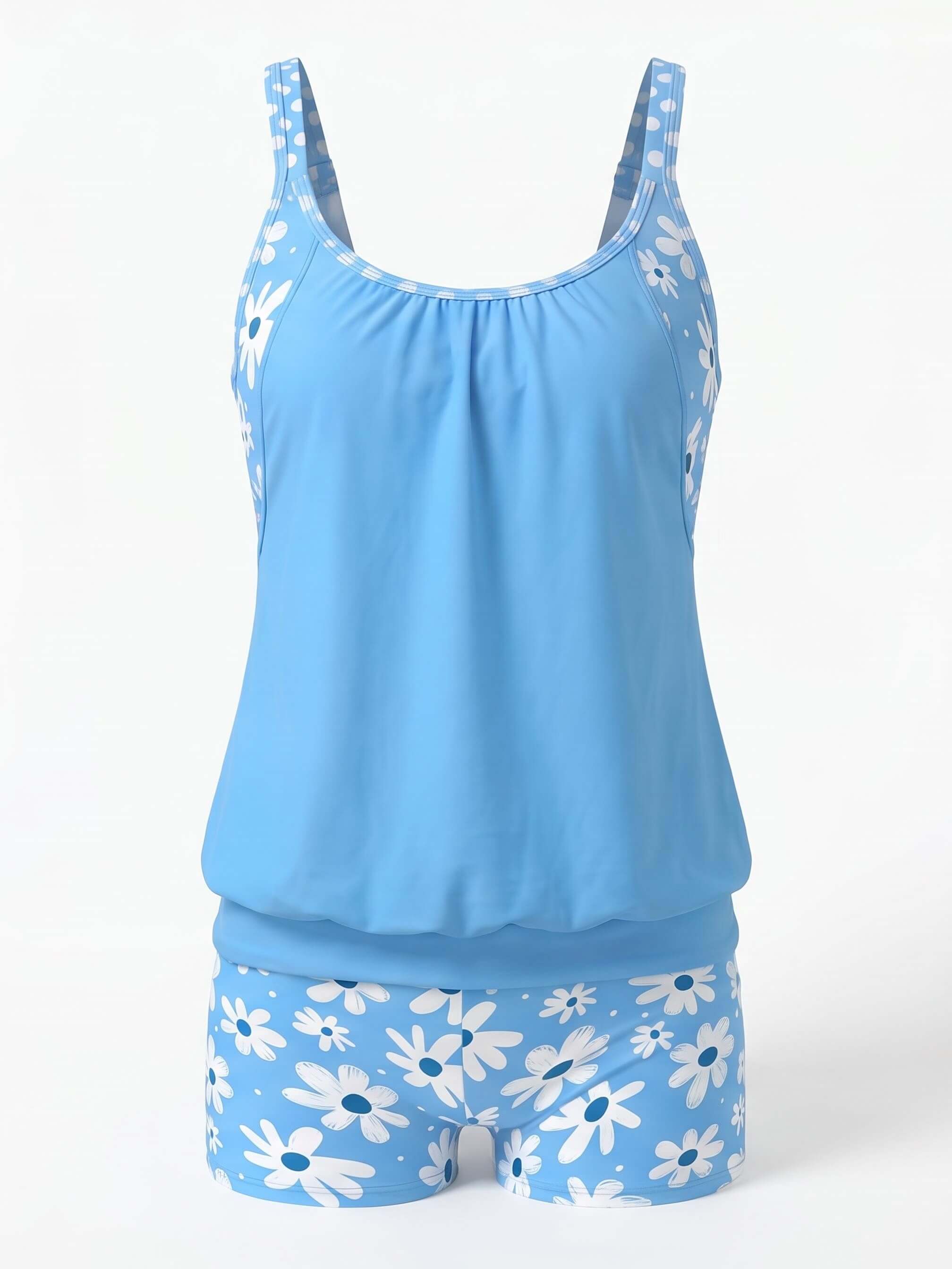 Damen-Tankini-Set mit Blumenmuster und Boyshort