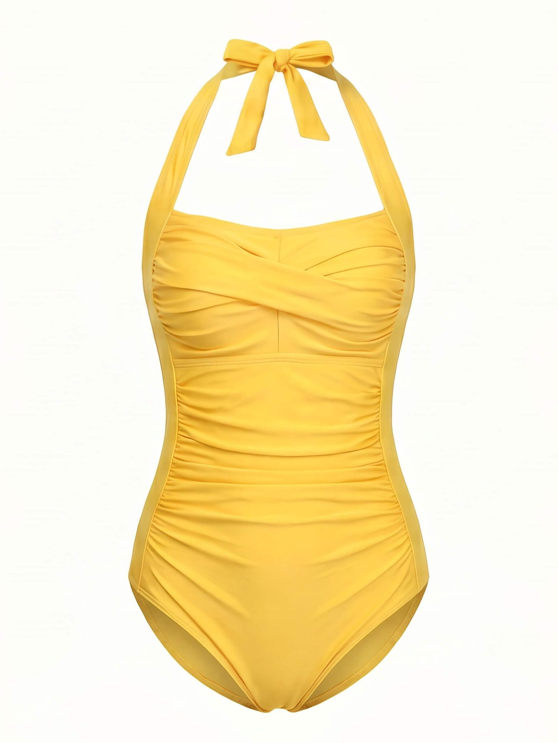 Damen-Badeanzug mit Neckholder-Ausschnitt und Raffung