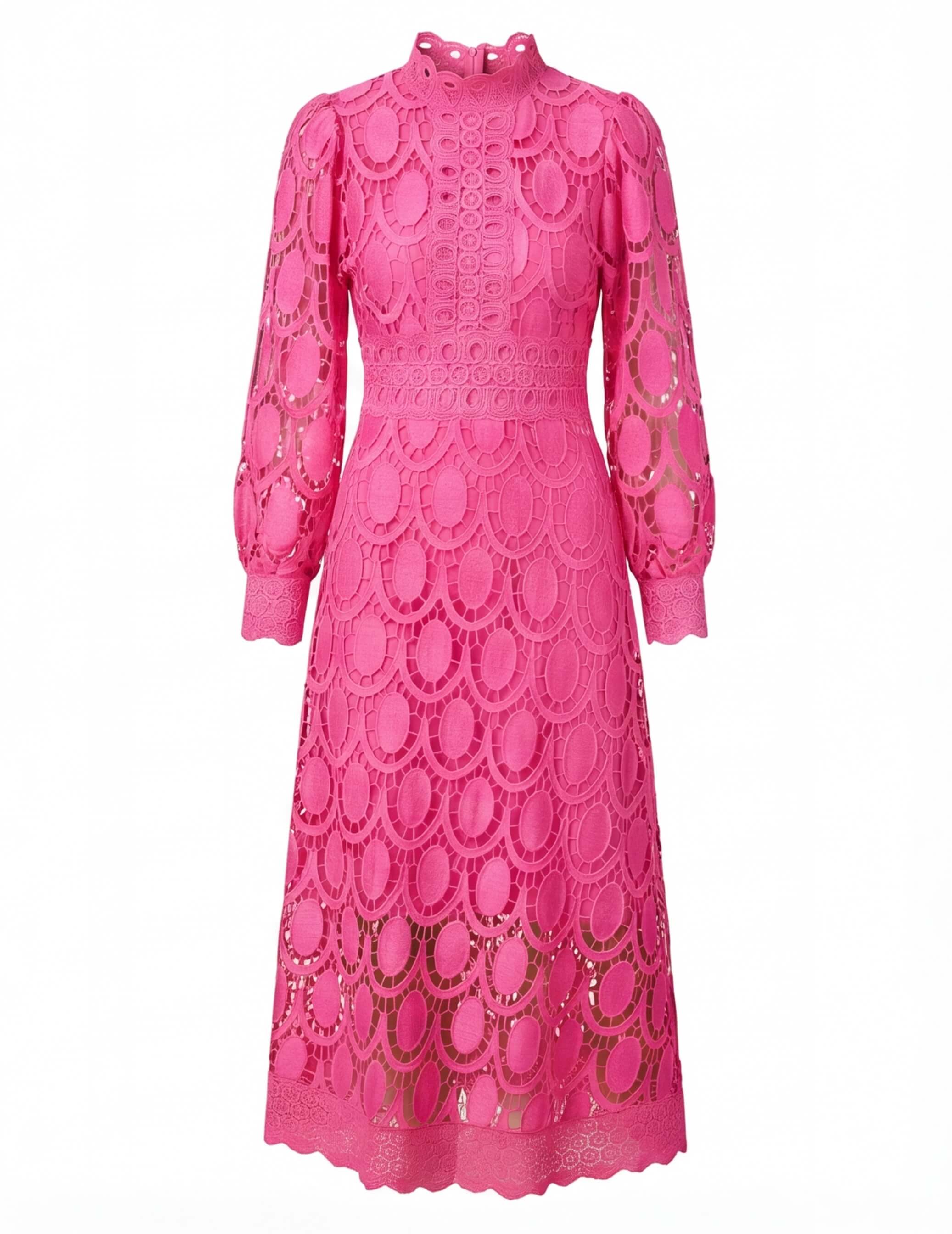 Vestido midi elegante de encaje para mujer – Gracia en encaje