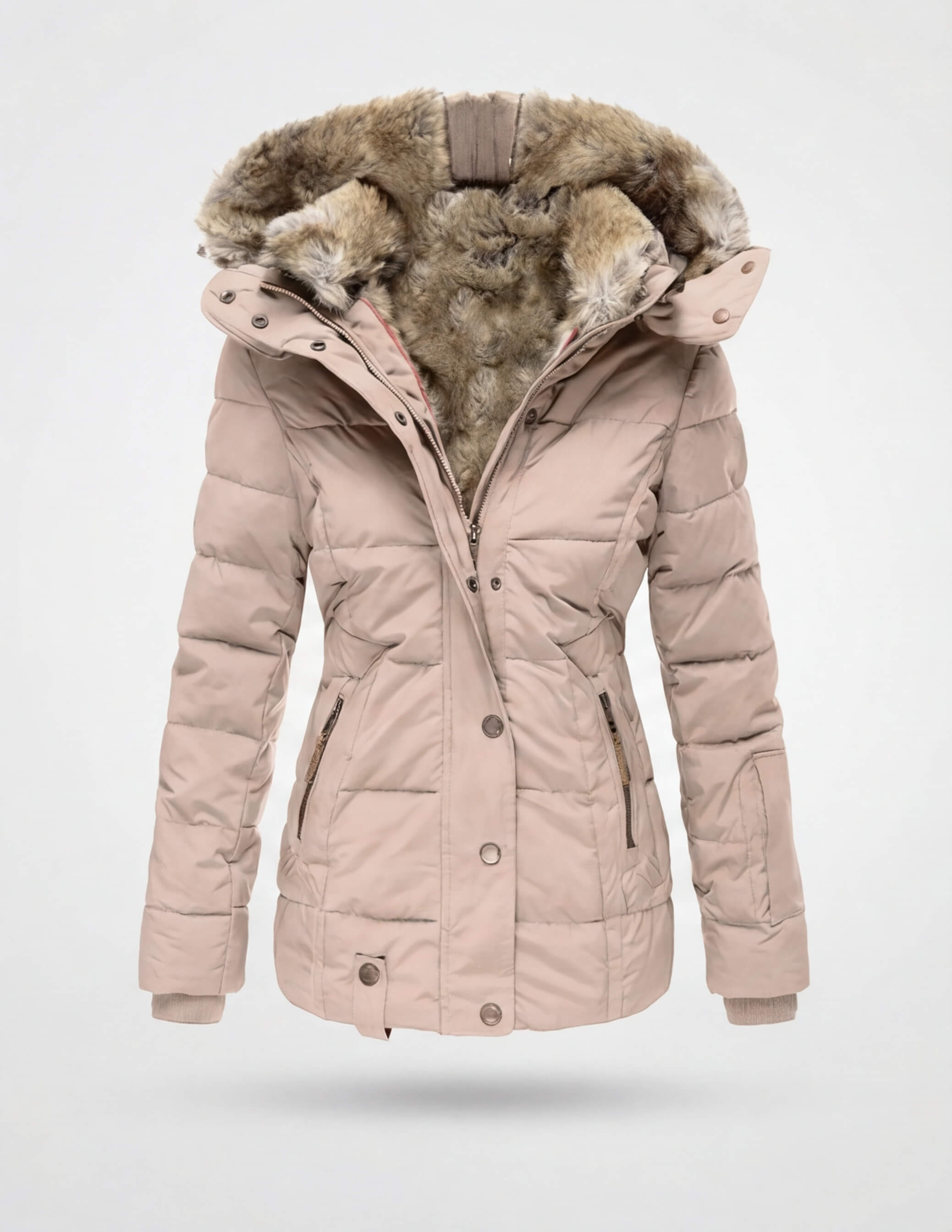 Damen Winterjacke – Gefüttert – Warme Parka mit Fellkapuze