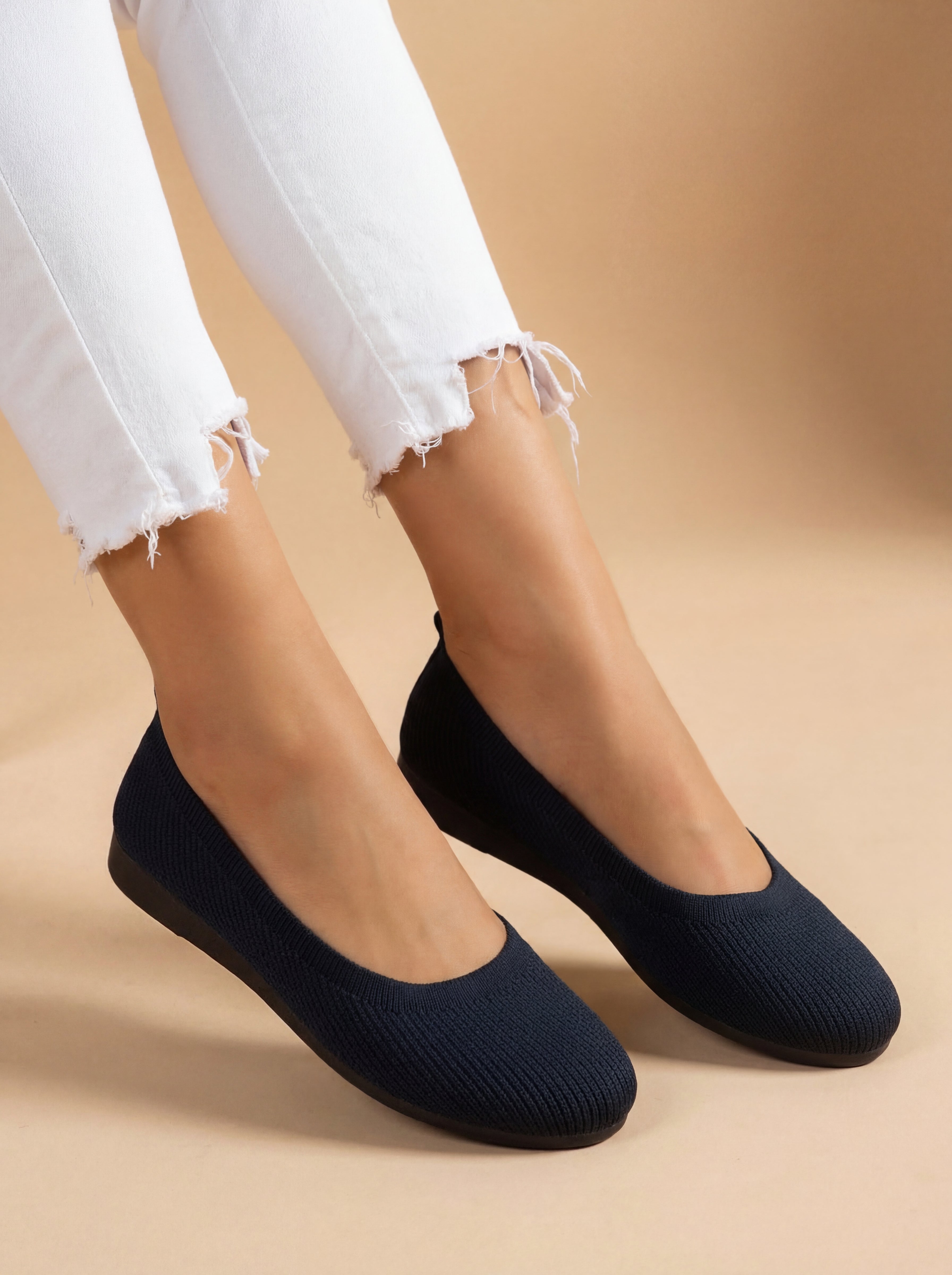 Damen Komfortschuhe mit flexiblem Strickobermaterial