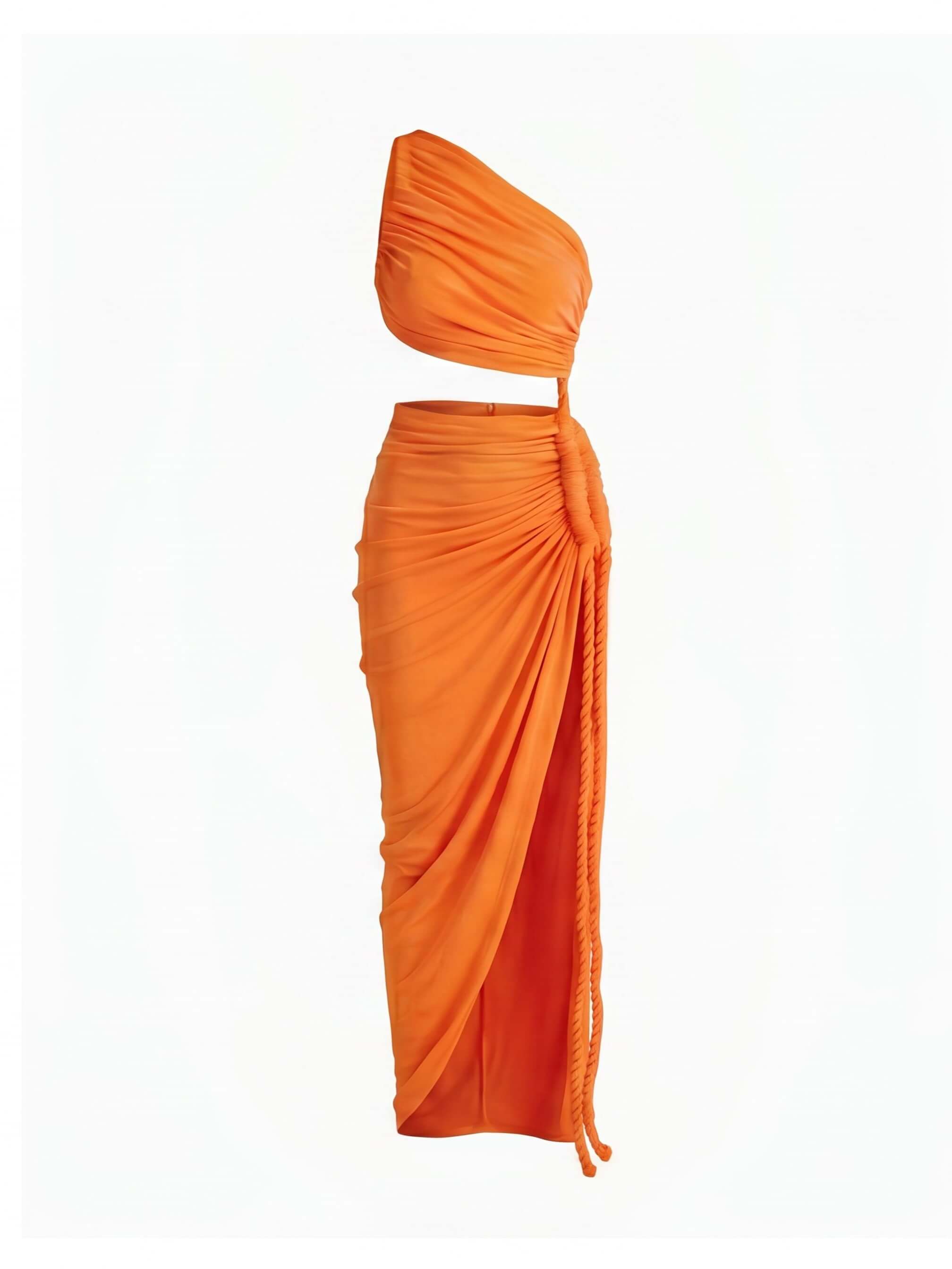 Damen-Set mit One-Shoulder-Top und Maxirock