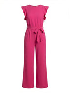 Damen Jumpsuit mit Weitem Bein und Schleifen-Taille