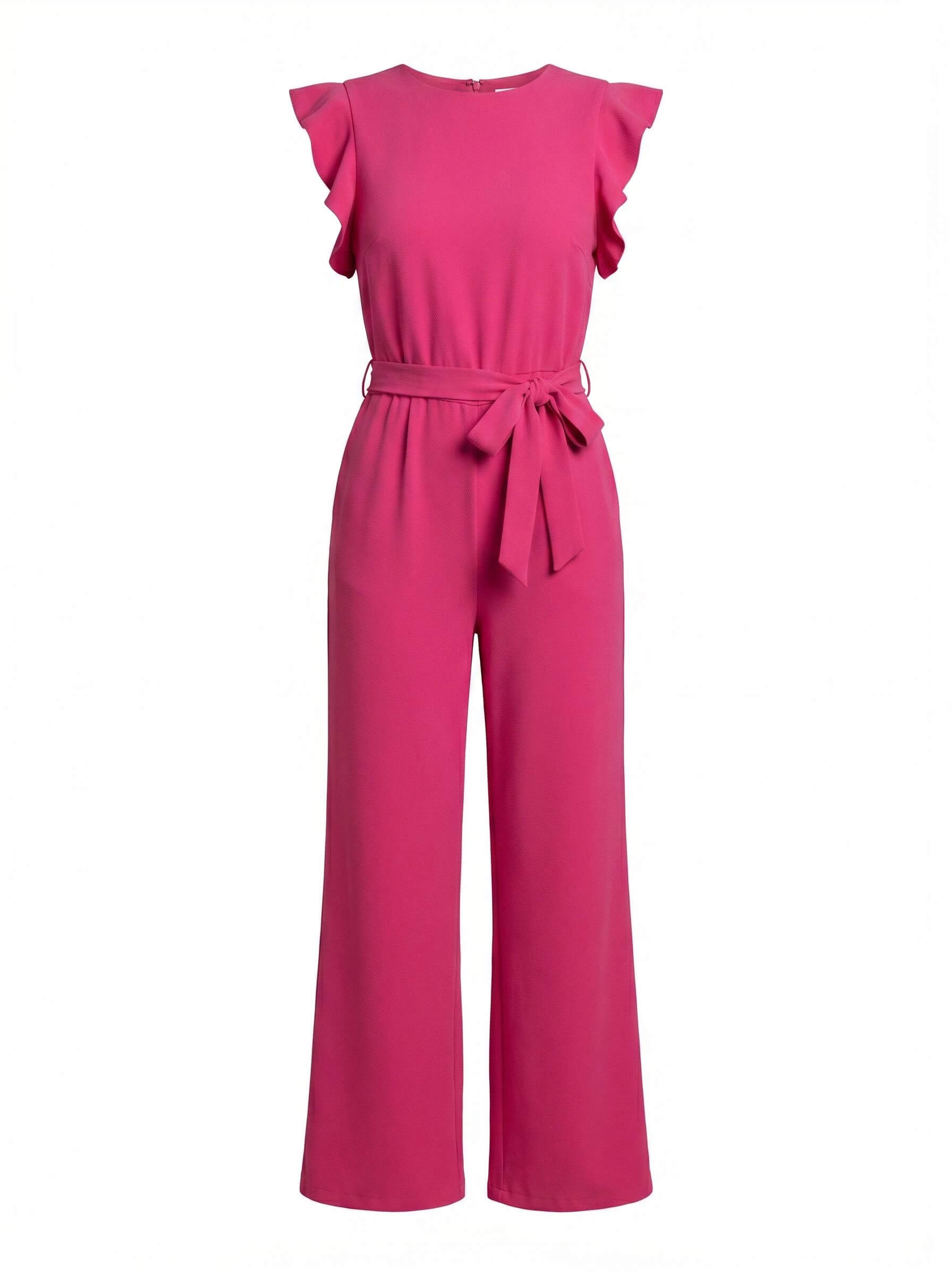 Damen Jumpsuit mit Weitem Bein und Schleifen-Taille