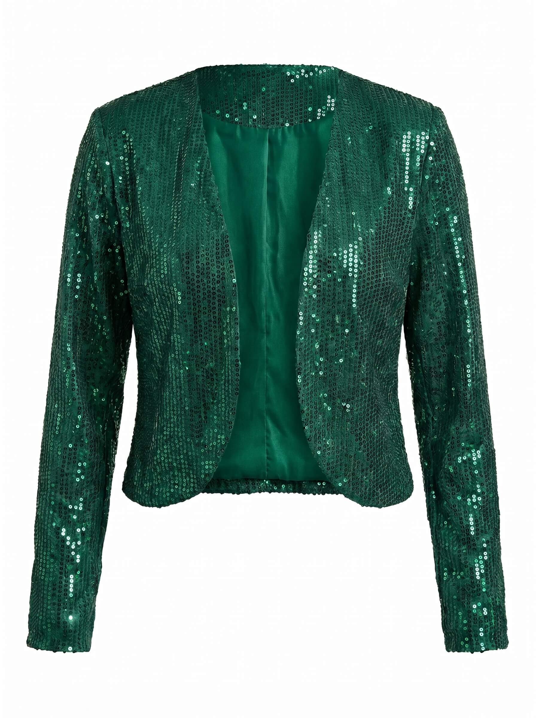 Damen Glitzer Pailletten Cardigan Jacke – Cropped Fit & Eleganter Abend-Glanz