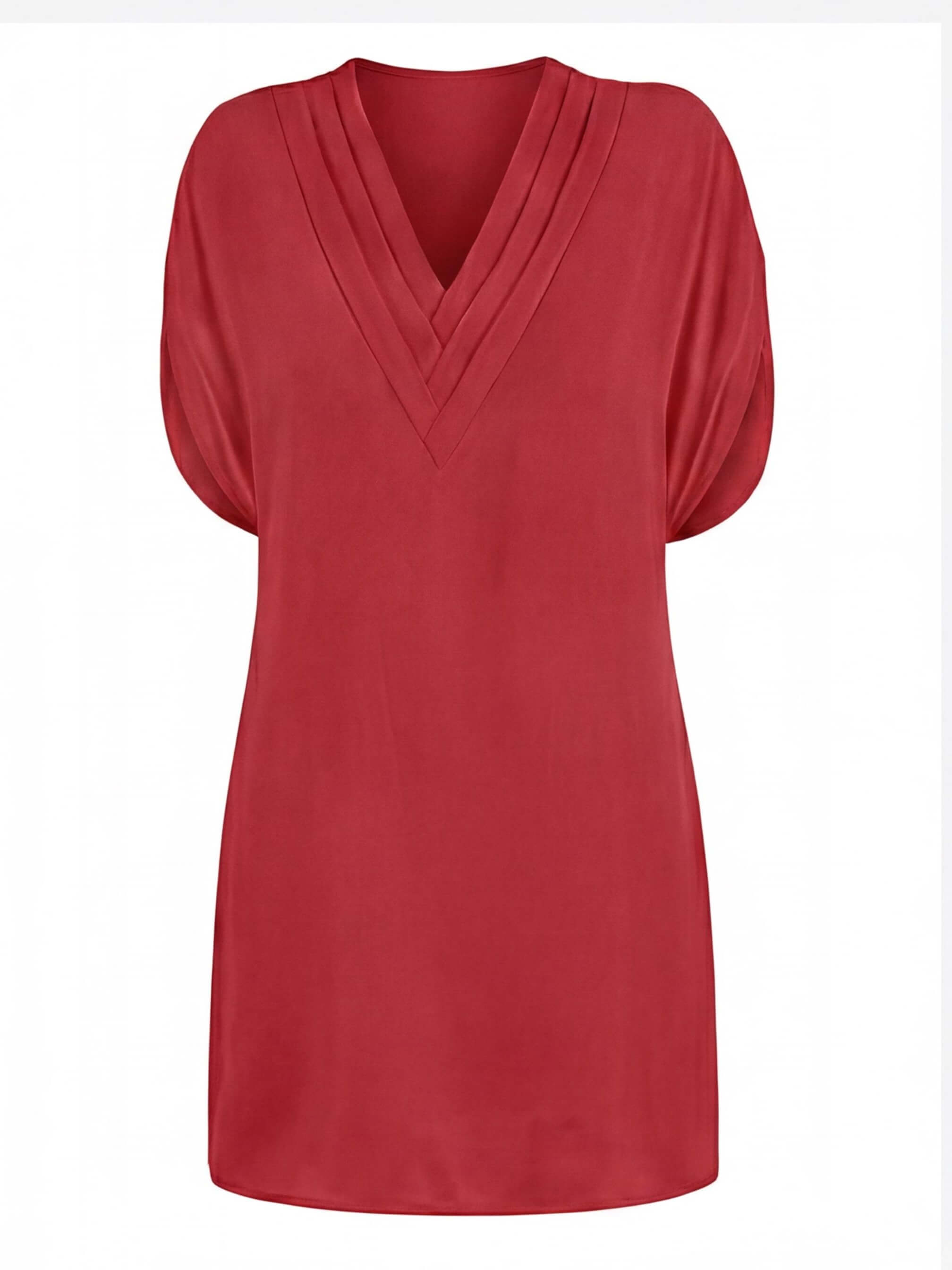 Drapiertes Damen-Minikleid mit V-Ausschnitt