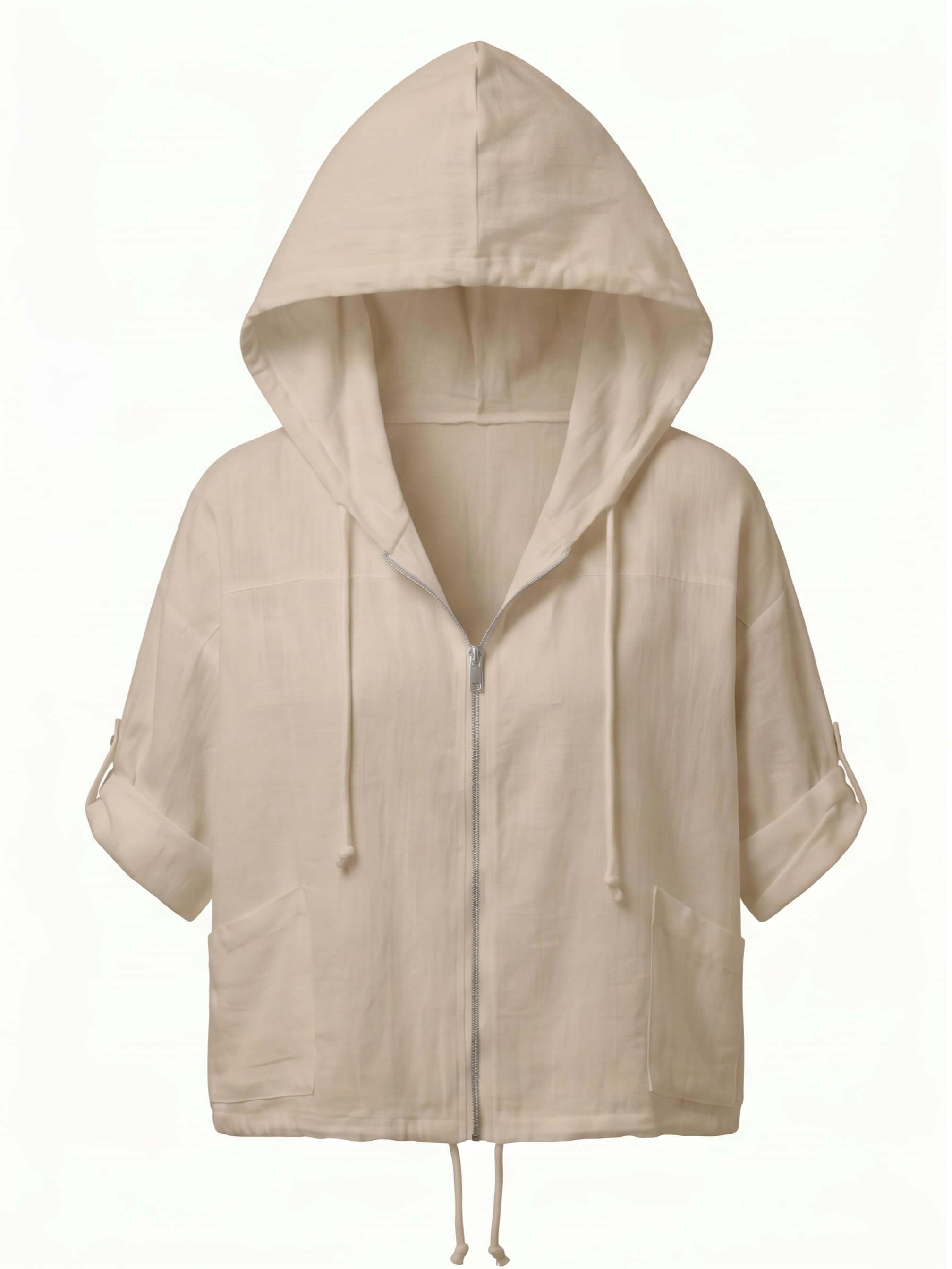 Damen-Kapuzenjacke mit Reißverschluss und Taschen