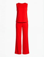 Damen Jumpsuit – Ärmelloser Eleganter Overall mit Weitem Bein