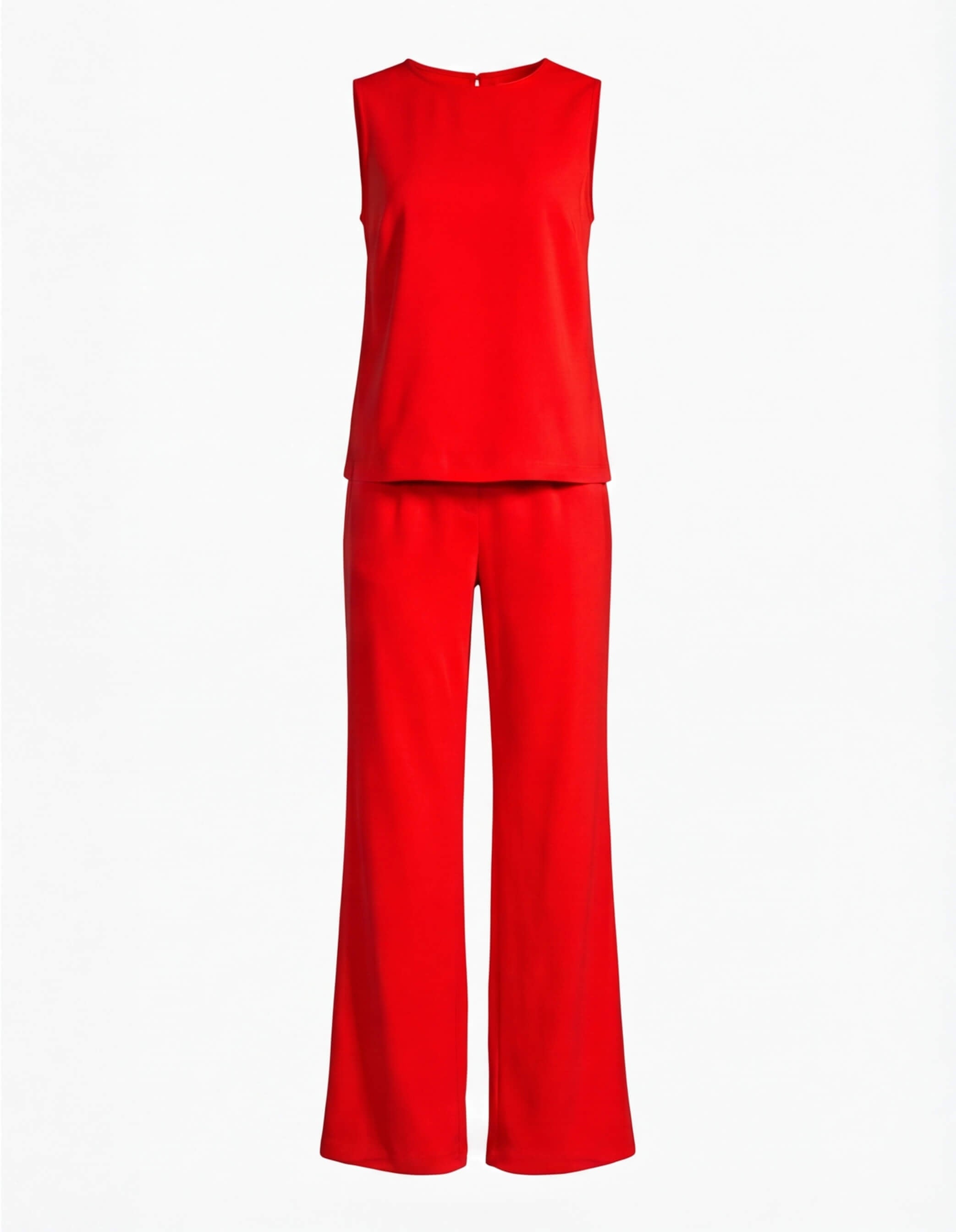 Damen Jumpsuit – Ärmelloser Eleganter Overall mit Weitem Bein