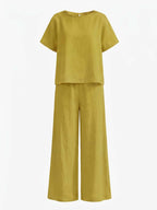 Damen-Set mit Kurzarmtop und weiter Hose