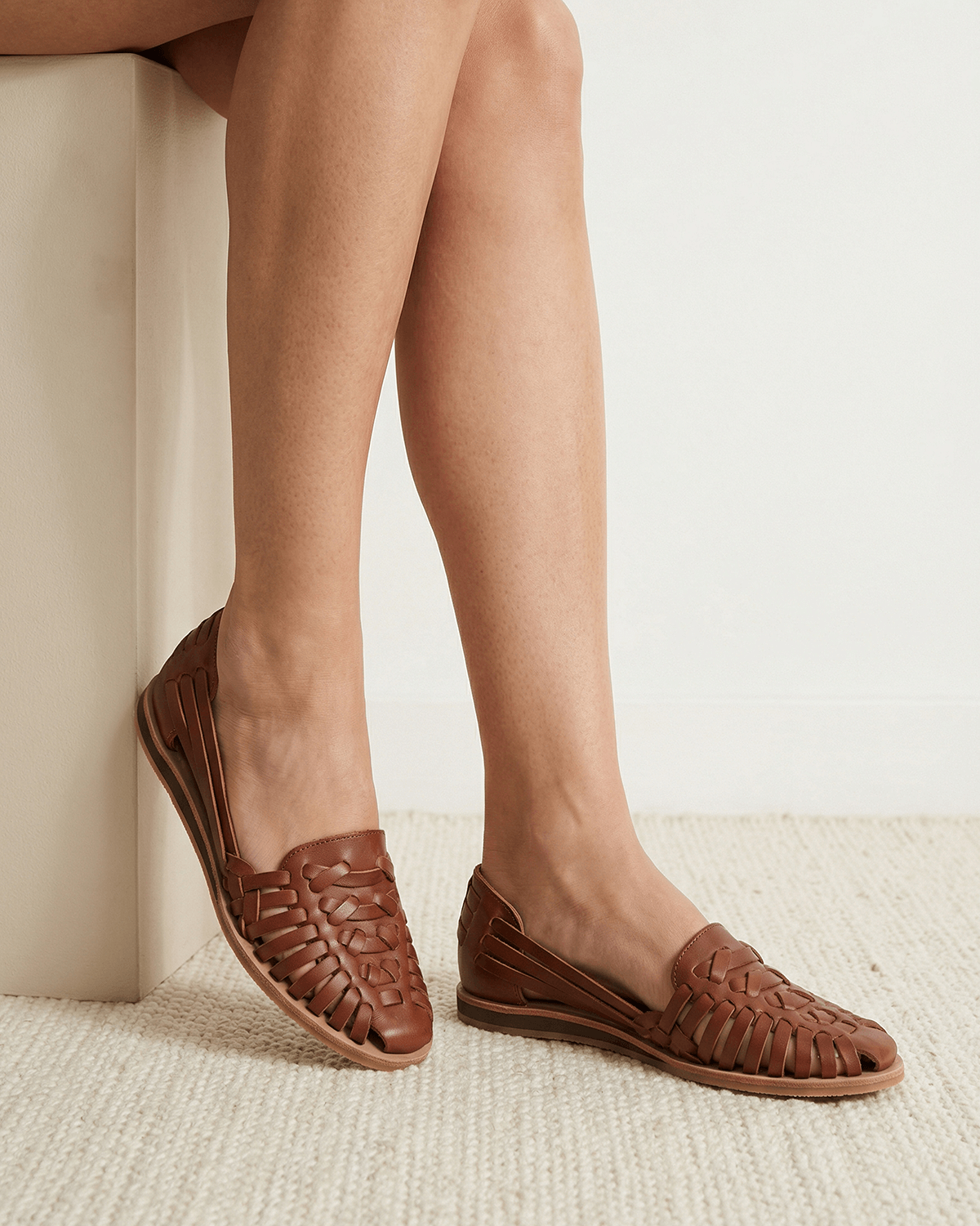Damen Slingback-Ballerinas – Geflochtener Fischerstil