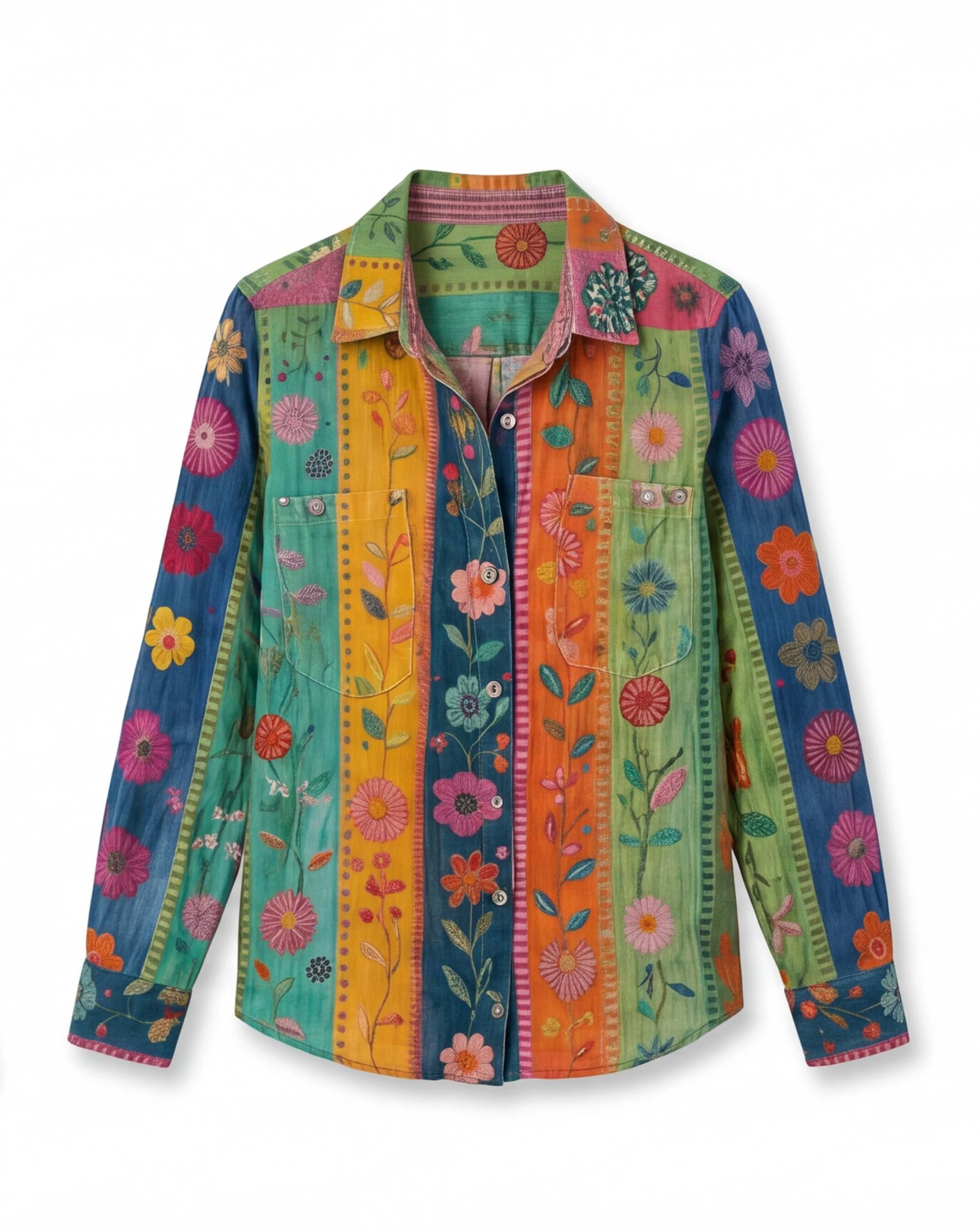 Damenbluse – Vintage Blumenbluse mit Print