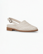 Damen Slingback-Ballerinas – Geflochtene Optik mit spitzer Kappe