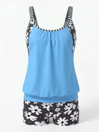 Damen-Tankini-Set mit Blumenmuster und Boyshort