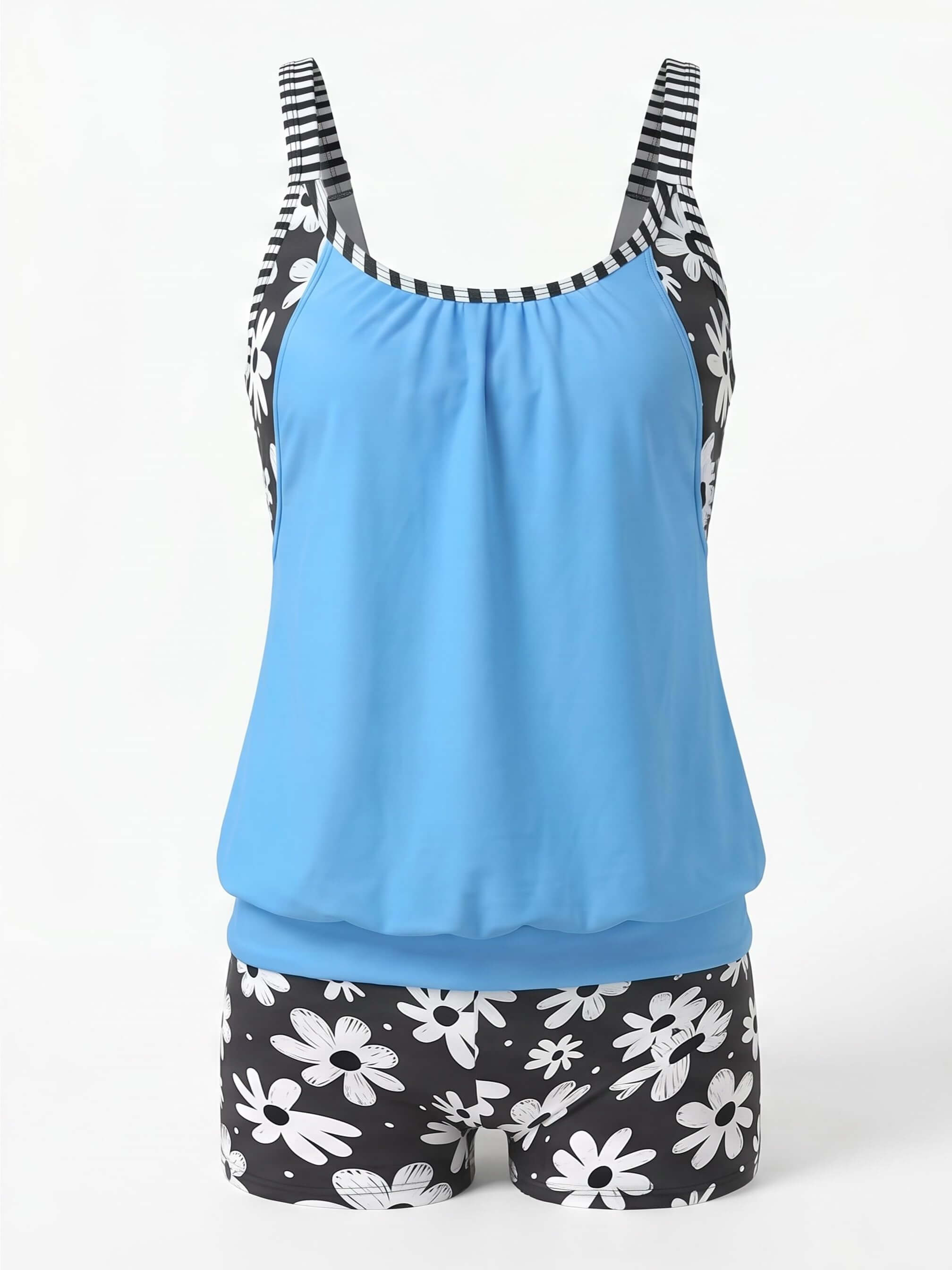 Damen-Tankini-Set mit Blumenmuster und Boyshort