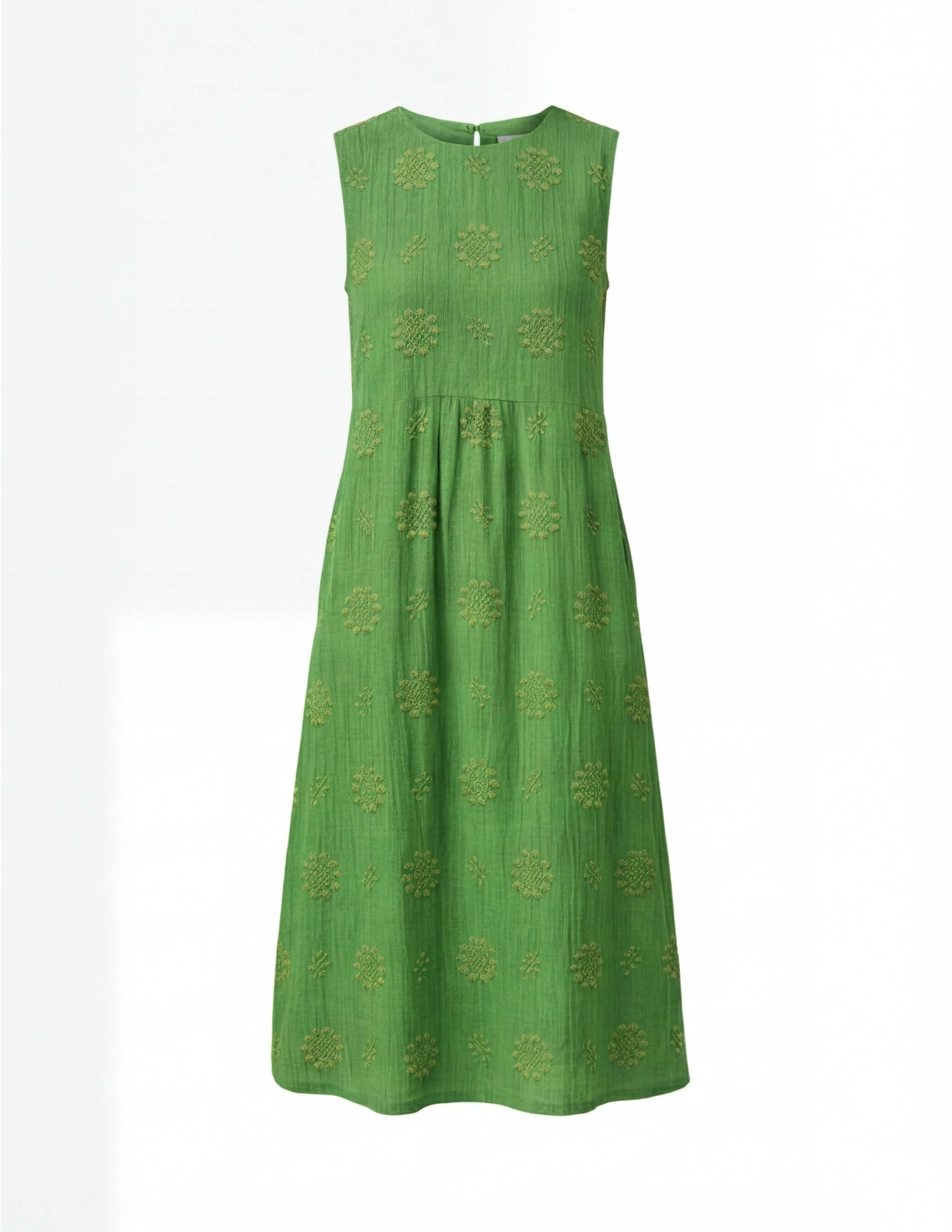 Besticktes Damen-Midikleid ohne Ärmel – Leicht & Zeitlos