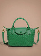 Damen Handtasche – Geflochtene Mini-Bag aus Kunstleder