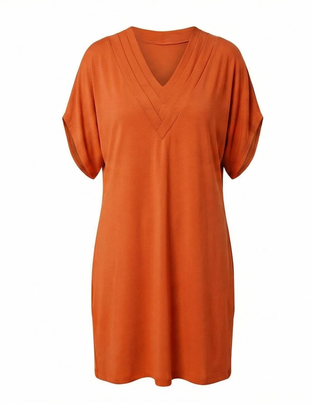 Elegantes Damenkleid mit V-Ausschnitt und kaschierender Passform