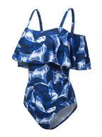Damen-Badeanzug mit Off-Shoulder-Rüschen und Trägern