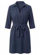 Damen Kleid – Lässiges Hemdblusenkleid für Tag und Abend