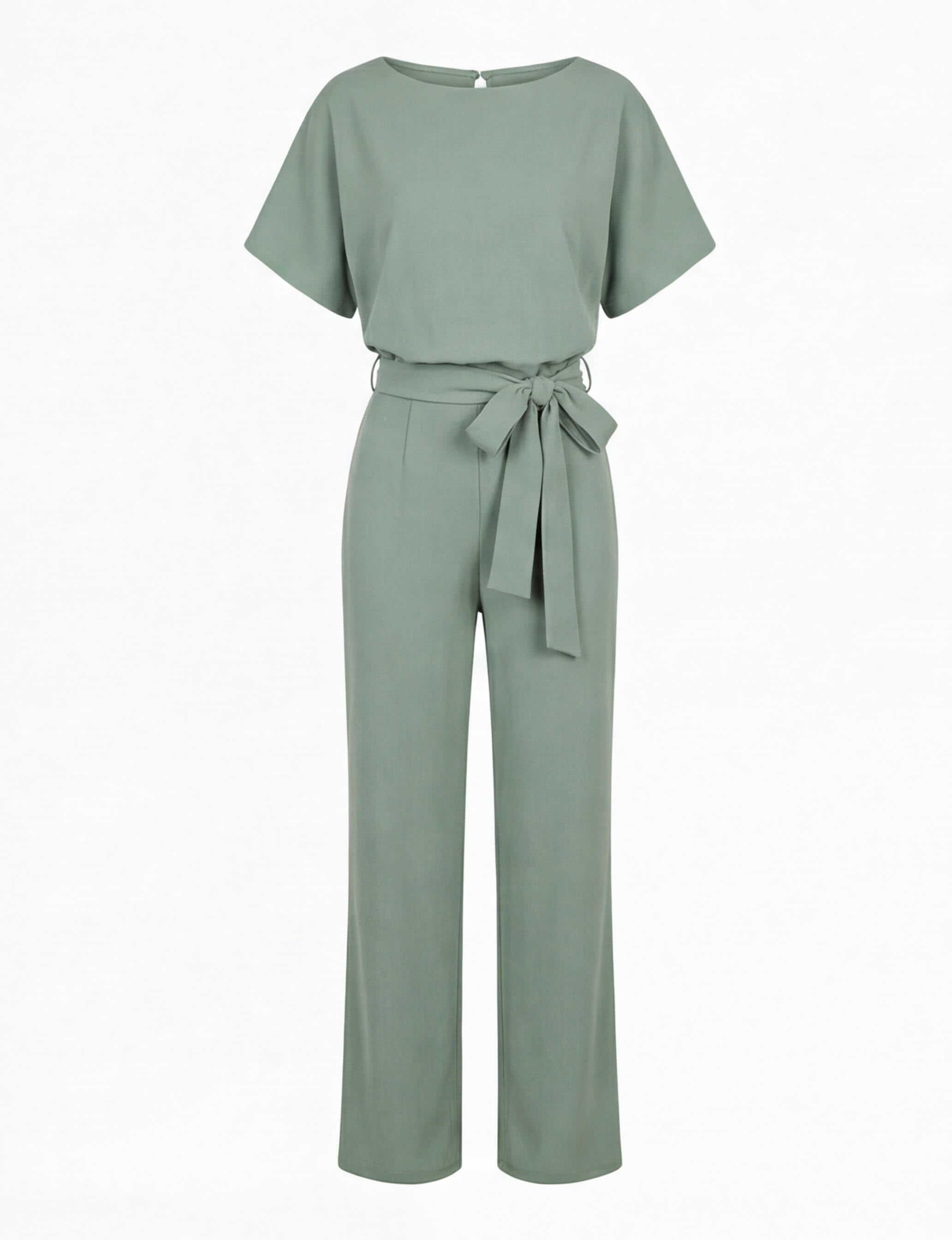 Damen-Jumpsuit mit Bindegürtel – Weites Bein & Elegante Silhouette