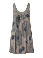 Damen Kleid – Ärmelloses Leichtes Sommerkleid mit Print