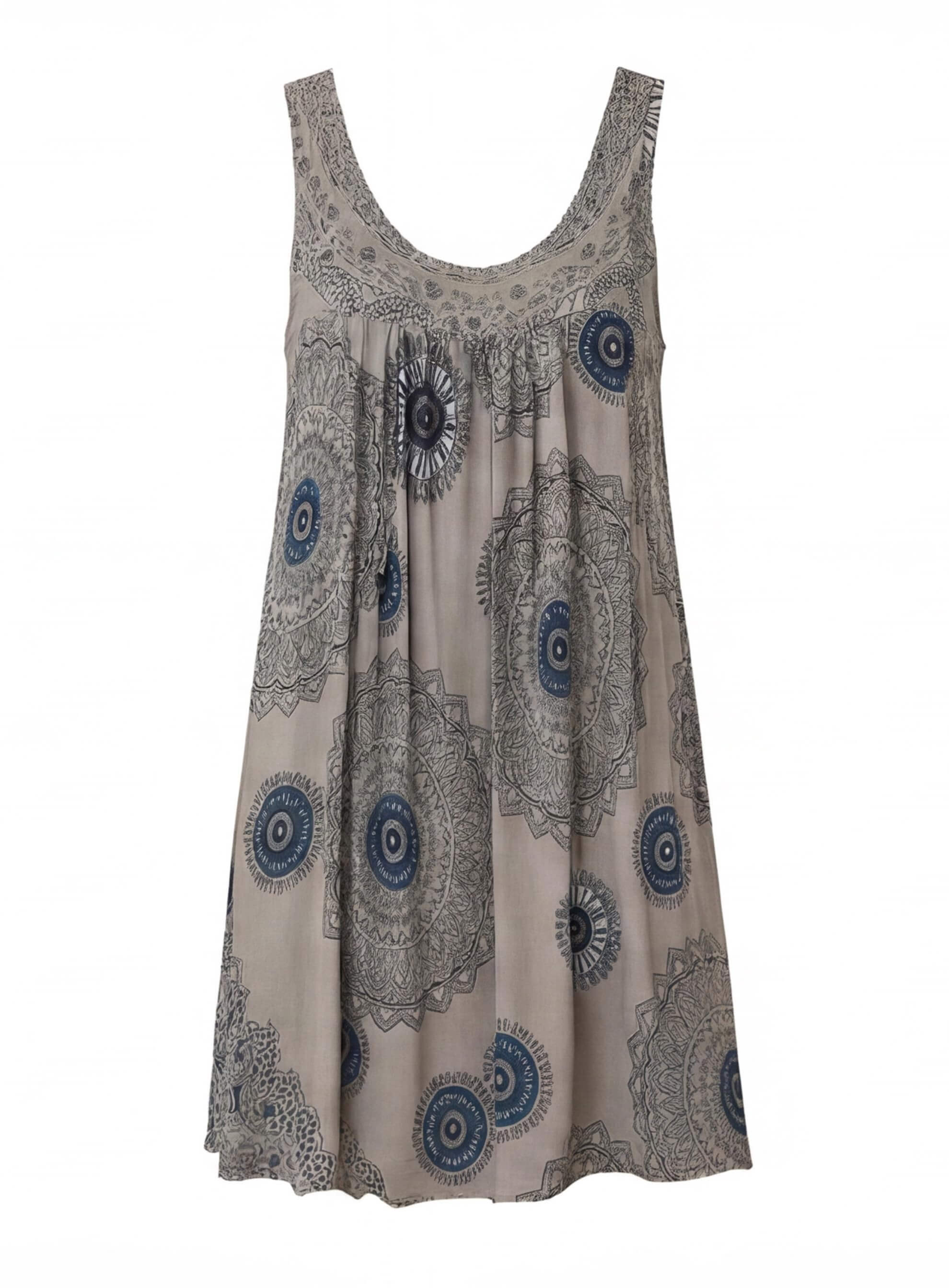 Damen Kleid – Ärmelloses Leichtes Sommerkleid mit Print