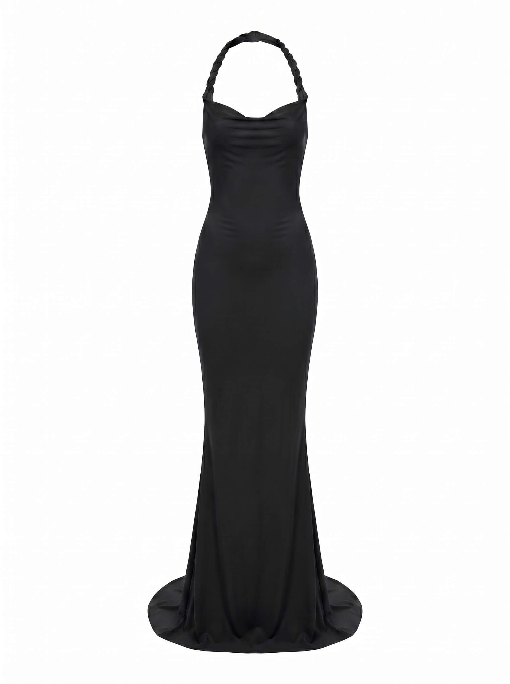 Damen-Maxikleid mit Carmen-Ausschnitt und figurbetonter Silhouette
