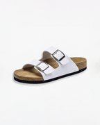 Damen Slide-Sandalen – mit Doppel-Schnallen