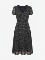 Damen A-Linien Kleid – Elegantes V-Ausschnitt Midi Kleid