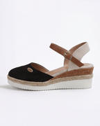 Dame plateau-sandaler med espadrille-slingback