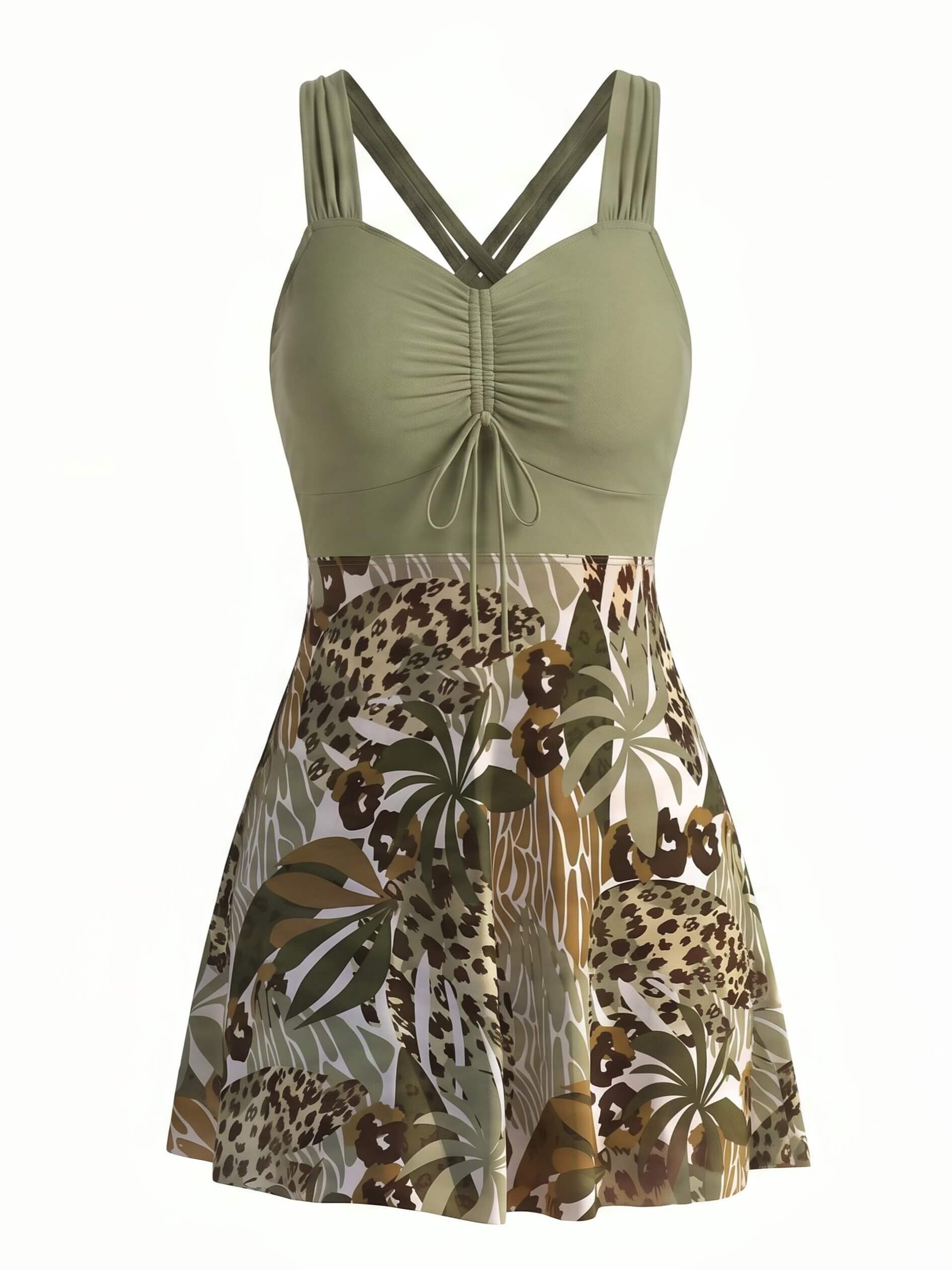 Damen-Badeanzug mit Paisley-Muster und Rockteil