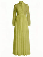 Damen-Maxi-Hemdkleid mit Knopfleiste und Falten