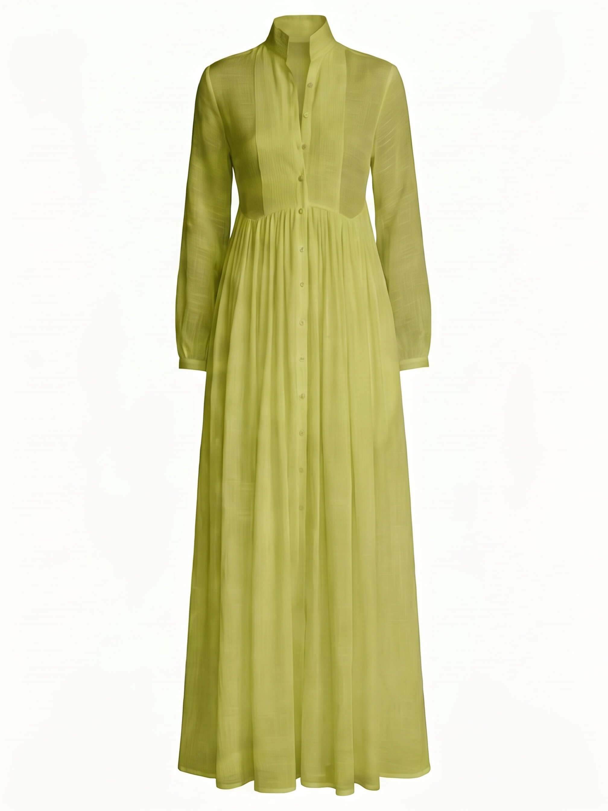 Damen-Maxi-Hemdkleid mit Knopfleiste und Falten