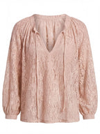 Boho Spitzenbluse für Damen mit offenem Ausschnitt