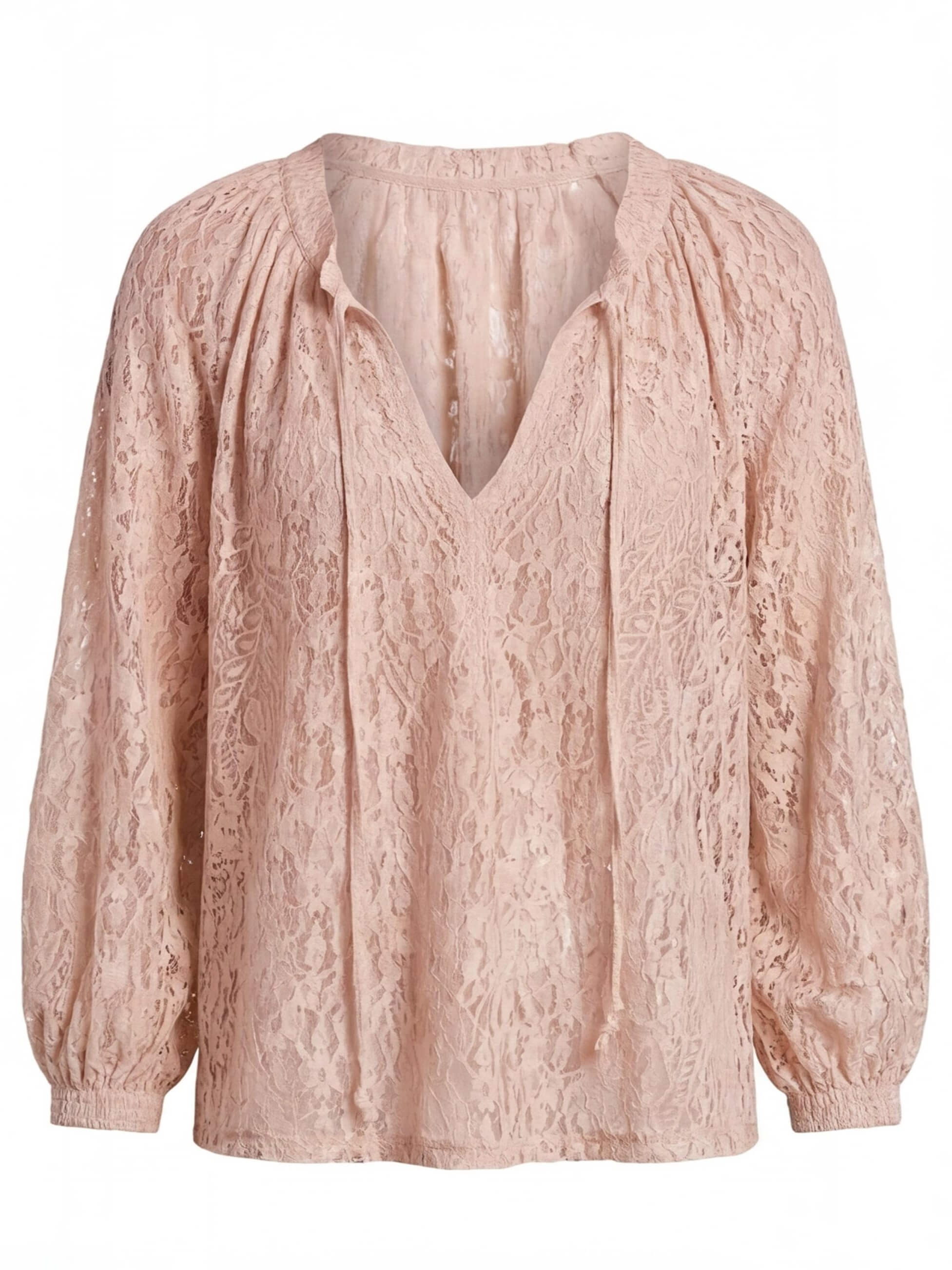 Boho Spitzenbluse für Damen mit offenem Ausschnitt