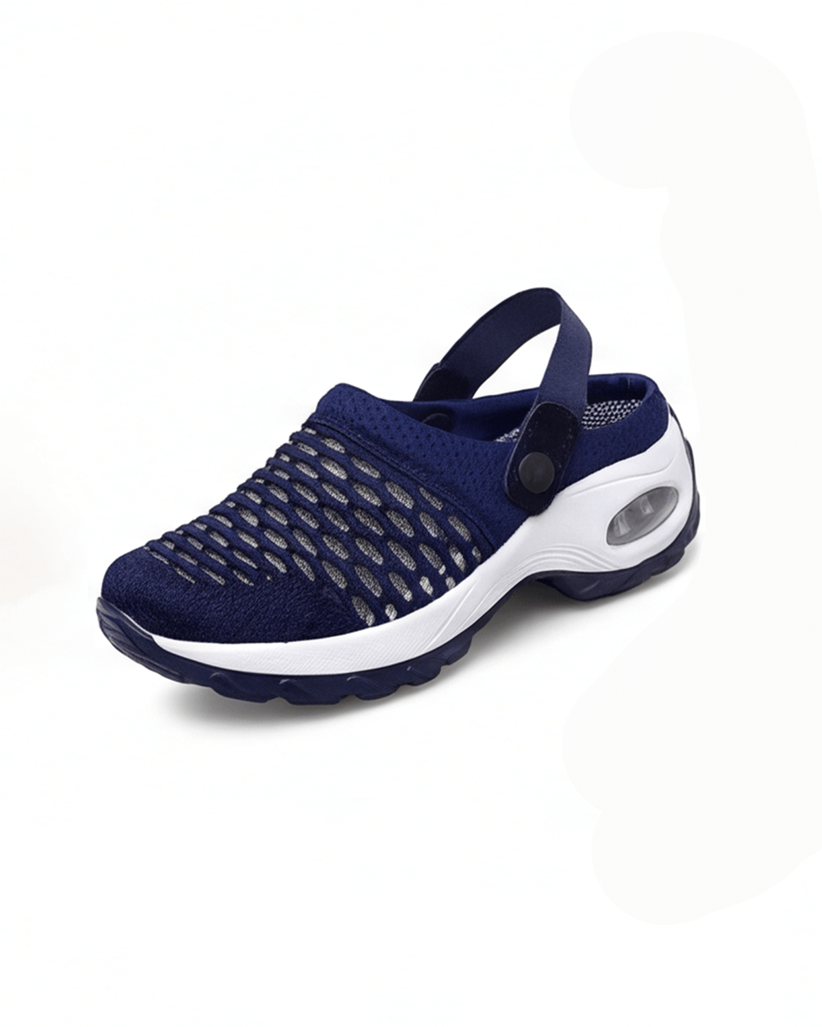 Damen Clogs mit Fersenriemen – Mesh-Optik - Orthopädisch
