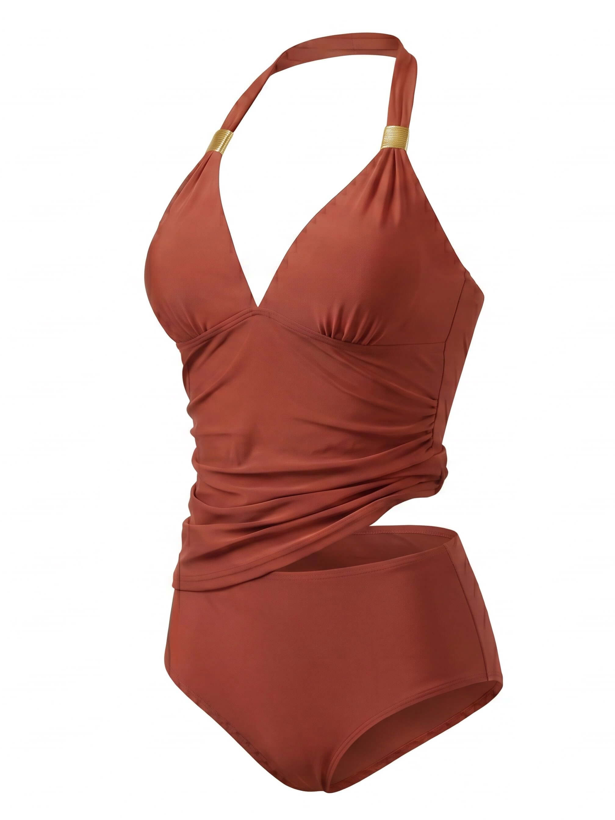 Damen-Tankini-Set mit Neckholder-Ausschnitt und High-Waist-Slip