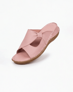 Damen Slide-Sandalen mit Kontrastnähten – Design mit Ausschnitten